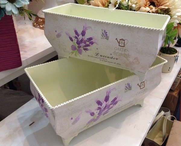 Set chậu thiếc hoa lavender - BÌNH, LỌ & GIỎ CẮM HOA