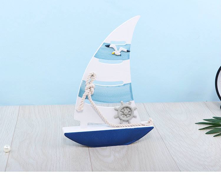 Thuyền buồm gỗ trang trí - Decor Chủ Đề Biển - Trang Trí Chủ Đề Biển