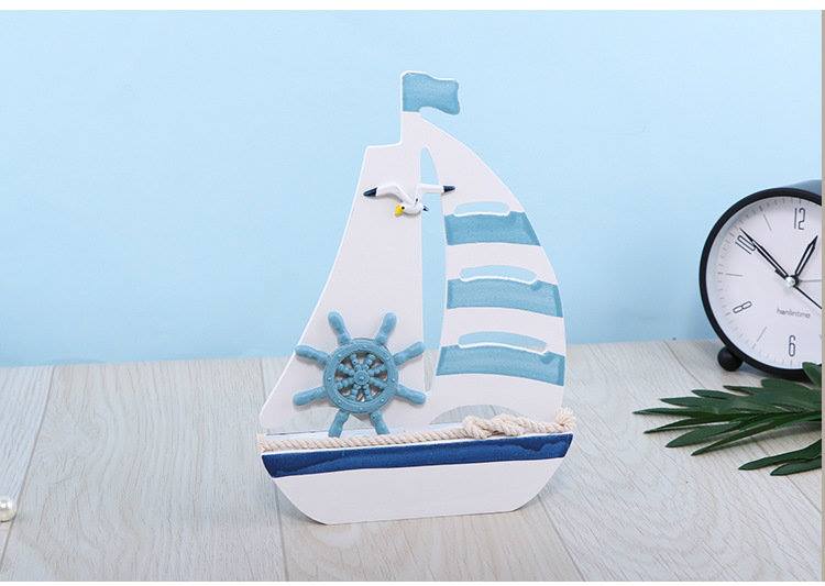 Thuyền buồm gỗ trang trí - Decor Chủ Đề Biển - Trang Trí Chủ Đề Biển